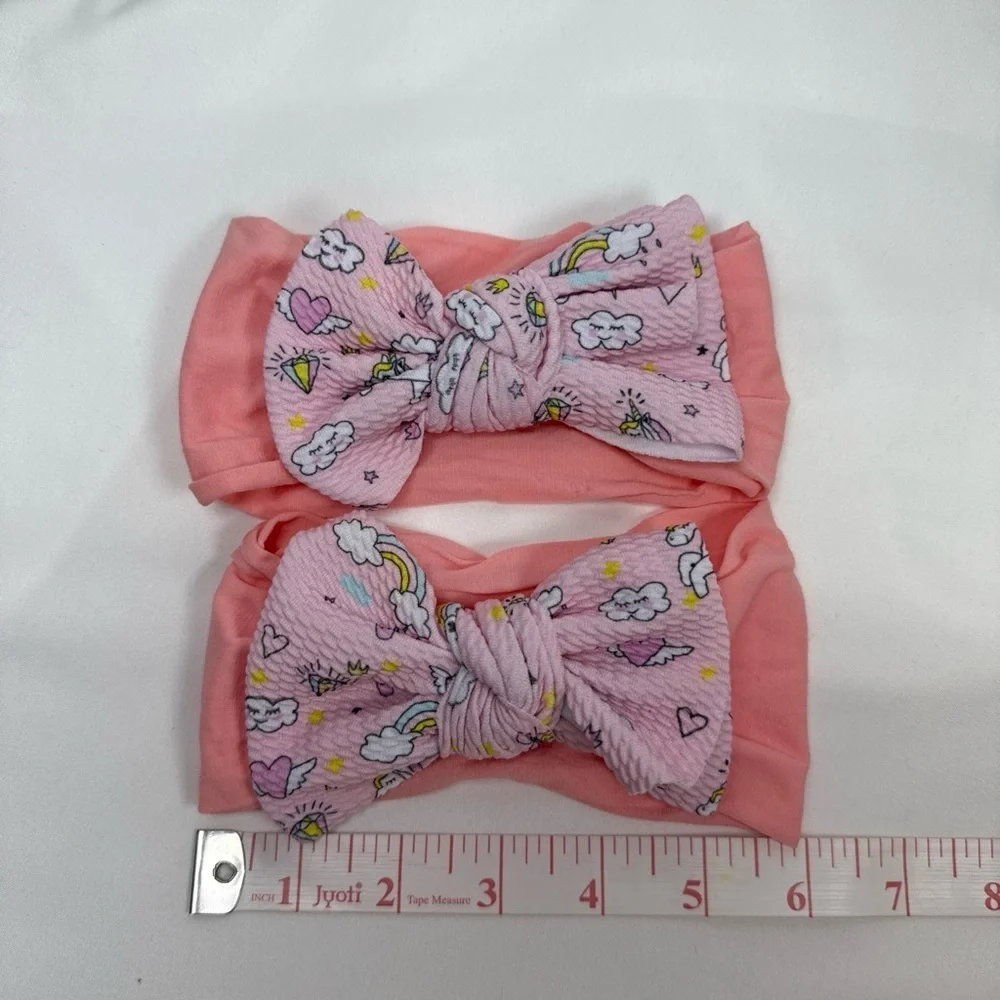 Pink Baby Headband Set with Bow